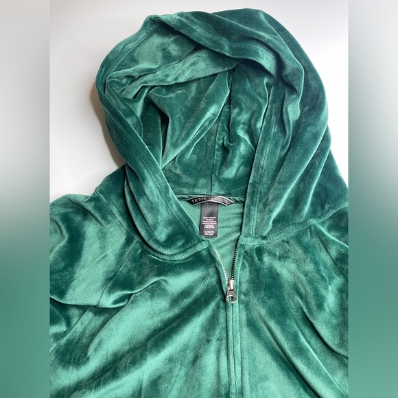 Victoria’s Secret Velour Hoodie size XL emerald green - Picture 4 of 8
